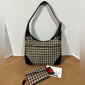 Coach Hamptons Houndstooth Shoulder Bag